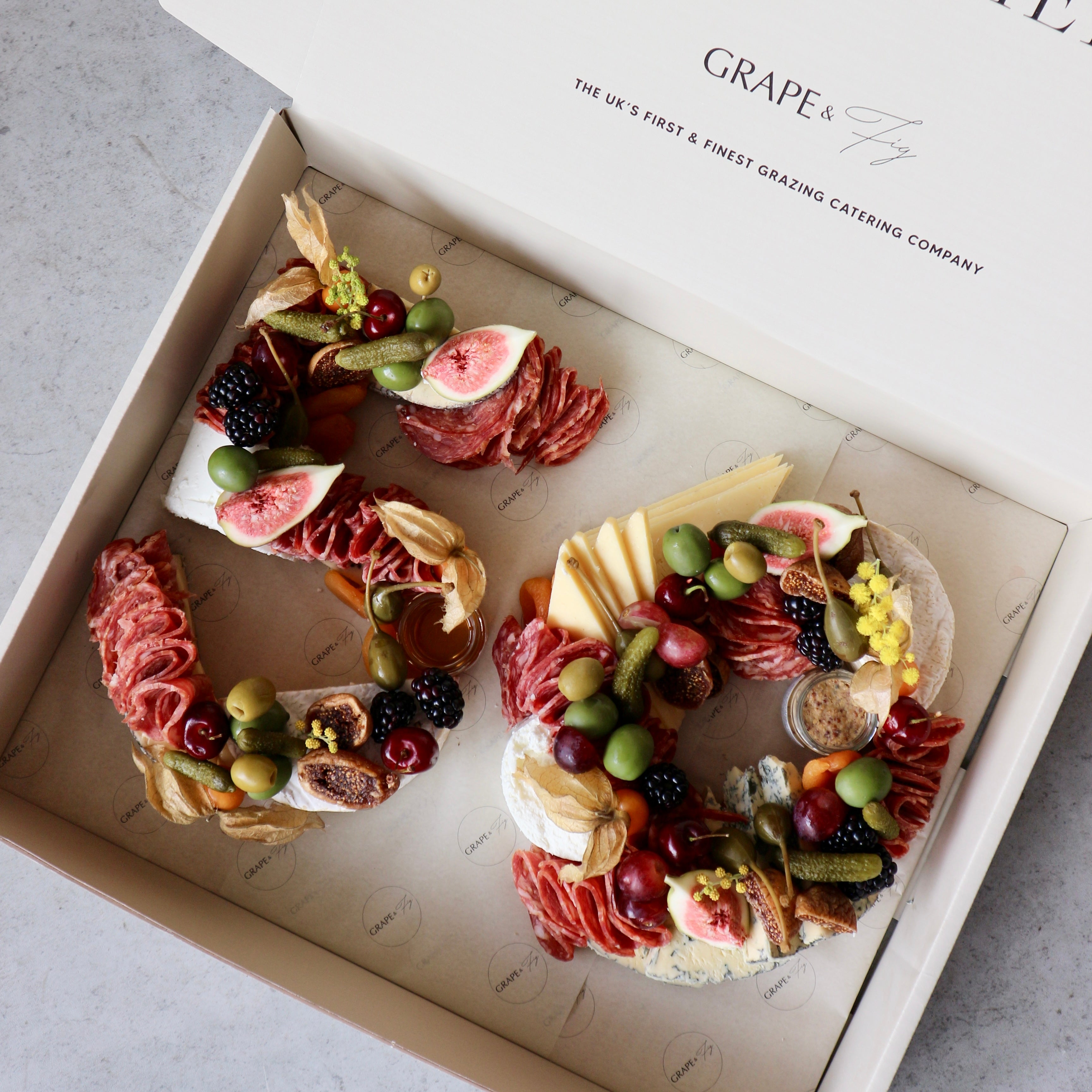 Cheese & Charcuterie Number, Letter & Symbol Grazes – GRAPE & Fig