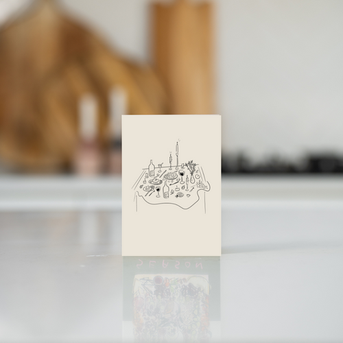 Blank Illustrated Table Card 