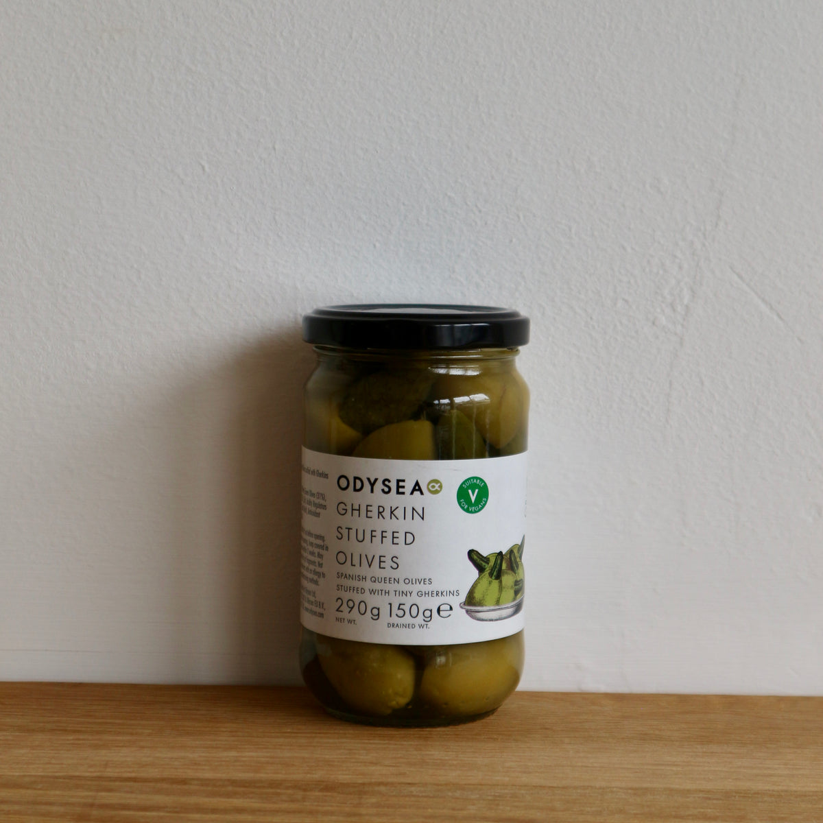 Gherkin Stuffed Olives, Odysea, 150g