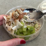 Kiwi, Almond Butter & Coconut Bircher Muesli Pots
