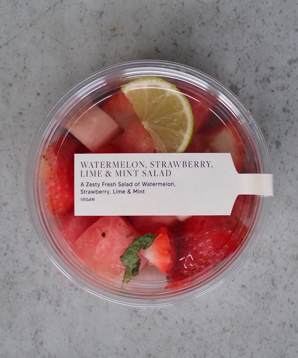 Watermelon, Strawberry, Lime & Mint Salad Pots